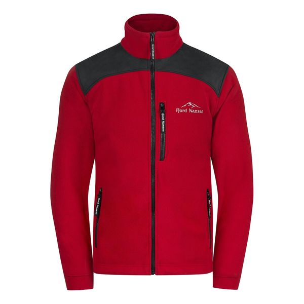 Kurtka polarowa męska Fjord Nansen Storm X-Block. Czerwone kurtki męskie FJORD NANSEN, m, bez wzorów, z polaru, sportowe, bez kaptura. Za 699.99 zł.