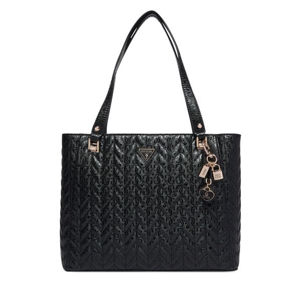 Torebka Guess. Czarne shopperki damskie Guess, z aplikacjami, bez dodatków. Za 576.99 zł.