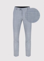 PAKO LORENTE – Niebieskie spodnie garniturowe w kraciasty deseń. Niebieskie eleganckie spodnie męskie Pako Lorente, bez wzorów, z lycry. Za 499.99 zł.