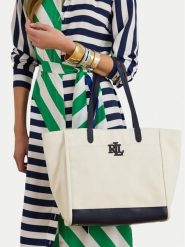 LAUREN RALPH LAUREN Torebka 431982234002 Écru. Shopperki damskie Lauren Ralph Lauren, bez wzorów, z materiału, bez dodatków. Za 1,299.00 zł.