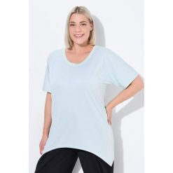 Damskie Koszula funkcjonalna wydłużone boki okrągły dekolt. Szare koszule damskie Ulla Popken, plus size, bez wzorów, z elastanu, sportowe, bez kołnierzyka, bez ramiączek. Za 244.99 zł.