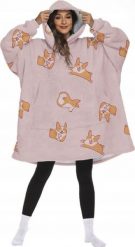 Bluza pluszowa z kapturem różowa comfy koc oversize pieski corgi. Czerwone bluzy damskie Pan i Pani Gadżet, bez wzorów, bez ramiączek, z kapturem. Za 149.78 zł.