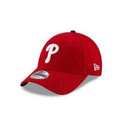 Czapka z daszkiem New Era MLB Philadelphia Pillies. Czerwone czapki damskie New Era, bez wzorów, z materiału, sportowe. Za 165.25 zł.