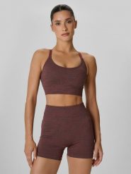 4F Biustonosz treningowy z niskim wsparciem damski - brązowy XL/XXL. Brązowe bielizna sportowa damska 4F, l, bez wzorów. Za 119.99 zł.