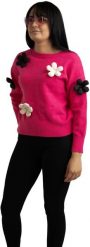 Beauty Women - Sweter różowy w kwiaty - S/M. Czerwone swetry nierozpinane damskie Desigual, m, bez wzorów, bez kołnierzyka, bez ramiączek. Za 287.30 zł.