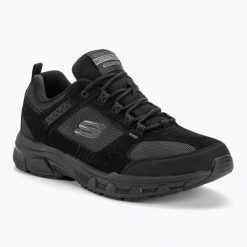 Buty męskie SKECHERS Oak Canyon. Czarne buty zimowe męskie Skechers, bez wzorów, bez obcasa, bez zapięcia. Za 209.99 zł.