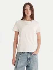 Tommy Jeans T-Shirt Linear DW0DW21964 Écru Regular Fit. T-shirty damskie Tommy Jeans, xxs, bez wzorów, z jeansu, bez kołnierzyka, bez ramiączek. Za 109.99 zł.