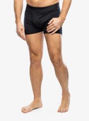 Bokserki termoaktywne męskie Sensor Merino Air Boxers. Czarne bokserki męskie Sensor, bez wzorów, z materiału. Za 148.49 zł.