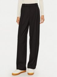 Tommy Hilfiger Spodnie materiałowe WW0WW39725 Czarny Relaxed Fit. Czarne spodnie materiałowe damskie Tommy Hilfiger, bez wzorów, z materiału. Za 799.99 zł.