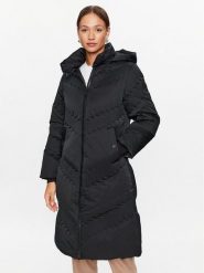 Guess Płaszcz zimowy W3BL42 WFSV2 Czarny Regular Fit. Czarne płaszcze damskie Guess, na zimę, xs, z aplikacjami, z syntetyku, bez kołnierzyka, bez kaptura. Za 899.99 zł.