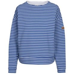 Koszulka/Bluza Damska Soothing Striped Marl Top. Niebieskie bluzy damskie Trespass, m, bez wzorów, z dzianiny, bez ramiączek, bez kaptura. Za 195.99 zł.