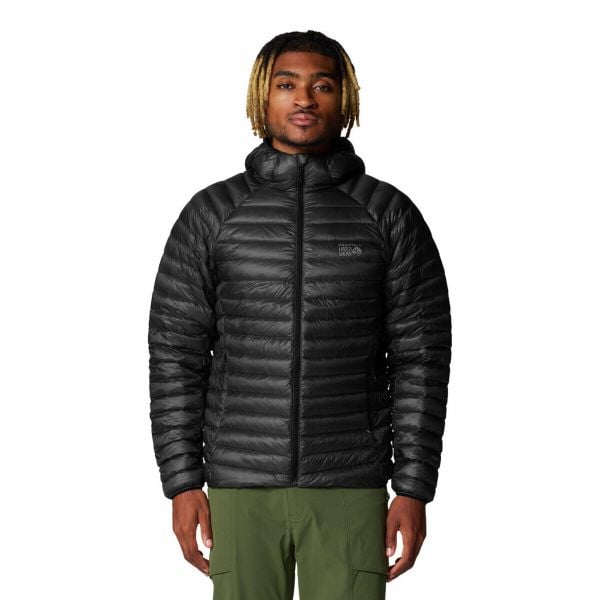Kurtka z kapturem Mountain Hardwear Ghost Whisperer™. Czarne kurtki męskie MOUNTAIN HARDWEAR, bez wzorów, z puchu, sportowe, z kapturem. Za 1,648.50 zł.