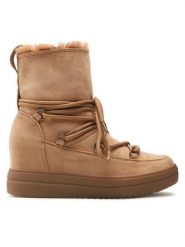 Jenny Fairy Botki WS5829-03 Brązowy. Brązowe botki damskie Jenny Fairy, bez wzorów, z materiału, bez obcasa, na koturnie, bez zapięcia. Za 143.99 zł.