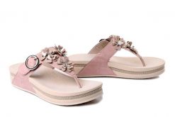 RIEKER V1466-31 pink, klapki japonki damskie. Brązowe klapki damskie Rieker, na lato, bez wzorów, bez obcasa, bez zapięcia. Za 271.92 zł.