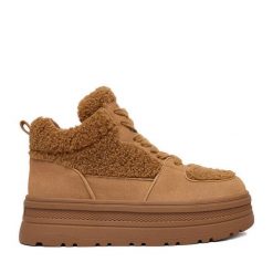 Trzewiki Roxy. Brązowe botki damskie Roxy, bez wzorów, bez obcasa, na płaskiej podeszwie, bez zapięcia. Za 169.99 zł.