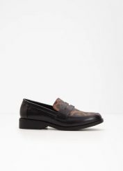 Loafersy. Czarne czółenka damskie bonprix, bez wzorów, bez obcasa, bez zapięcia. Za 122.99 zł.