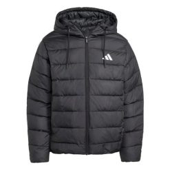 Kurtka z kapturem adidas Essentials Climawarm 3 stripes. Czarne kurtki sportowe męskie Adidas, m, bez wzorów, z materiału, z kapturem, ClimaWarm (Adidas). Za 427.99 zł.