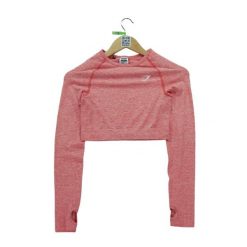 Second life - T-shirt Femme Yoga Fitness Rose - Stan bardzo dobry. Czerwone t-shirty damskie GYMSHARK, bez wzorów, sportowe, bez kołnierzyka, bez ramiączek. Za 101.48 zł.