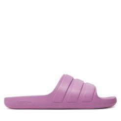 Klapki adidas. Fioletowe klapki damskie Adidas, bez wzorów, bez zapięcia. Za 89.99 zł.