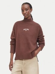 Guess Jeans Sweter W6BR09 Z1252 Brązowy Relaxed Fit. Brązowe swetry nierozpinane damskie Guess Jeans, s, z aplikacjami, z bawełny, bez kołnierzyka, bez ramiączek. Za 389.99 zł.
