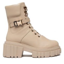 Botki Rage Age. Brązowe botki damskie Rage Age, bez wzorów, bez obcasa, na słupku, bez zapięcia. Za 549.99 zł.