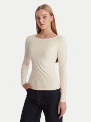 Guess Bluzka W6RP46 KA660 Écru Regular Fit. Bluzki damskie Guess, xl, z aplikacjami, z syntetyku, bez kołnierzyka, bez ramiączek. Za 269.99 zł.