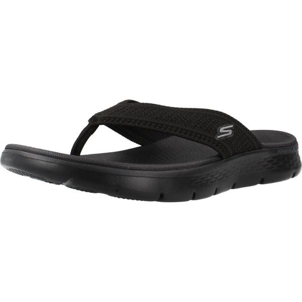 Sandały SKECHERS GO WALK FLEX Czarny. Czarne sandały damskie Skechers, bez wzorów, z materiału, bez obcasa, bez zapięcia. Za 179.99 zł.