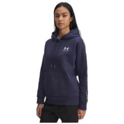 Bluza Under Armour Icon Fleece Taped Hoody. Niebieskie bluzy damskie Under Armour, bez wzorów, sportowe, bez ramiączek, bez kaptura. Za 169.99 zł.