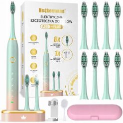 Szczoteczka Heckermann SZCZOTECZKA SONICZNA DO ZĘBÓW ELEKTRYCZNA 8 KOŃCÓWEK + DO JĘZYKA + ETUI. Szczoteczki soniczne Heckermann. Za 120.78 zł.