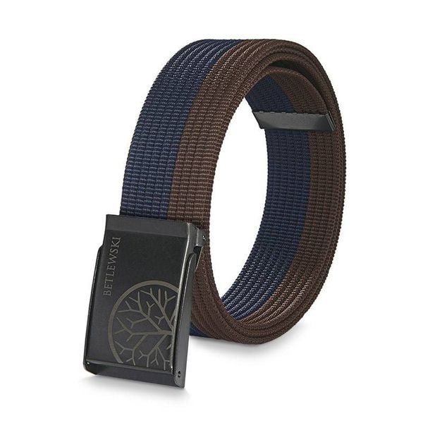 Pasek parciany BETLEWSKI PRC-10_GR-3 XL granatowo-brązowy. Brązowe paski męskie Betlewski, z materiału. Za 34.99 zł.