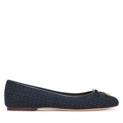 Baleriny LAUREN RALPH LAUREN. Niebieskie balerinki damskie Lauren Ralph Lauren, bez wzorów, bez obcasa, bez zapięcia. Za 729.99 zł.