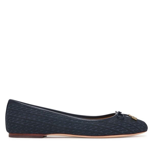 Baleriny LAUREN RALPH LAUREN. Niebieskie balerinki damskie Lauren Ralph Lauren, bez wzorów, bez obcasa, bez zapięcia. Za 729.99 zł.