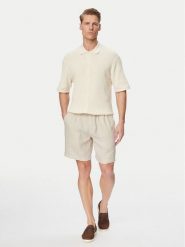 Jack & Jones Szorty materiałowe Bill 12253134 Beżowy Wide Leg. Brązowe szorty męskie Jack & Jones, bez wzorów, ze lnu. Za 289.99 zł.