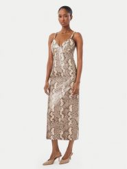 Bardot Sukienka z imitacji skóry Estine 60086DB1 Beżowy Slim Fit. Brązowe sukienki damskie Bardot, bez wzorów, ze skóry, bez kołnierzyka, bez ramiączek. Za 684.99 zł.
