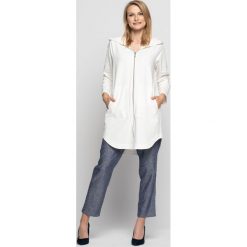 Bawełniana długa bluza z kapturem zapinana na zamek RABARBAR. Bluzy damskie RABARBAR, bez wzorów, z materiału, bez ramiączek. W wyprzedaży za 132.00 zł.