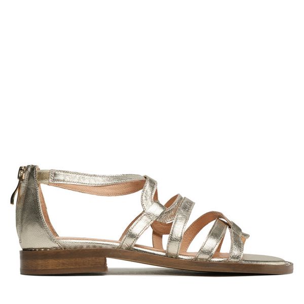 Sandały R.Polański. Żółte sandały damskie R.Polański, bez wzorów, bez obcasa, na płaskiej podeszwie, bez zapięcia. Za 219.99 zł.