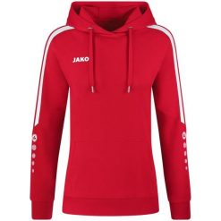 Bluza z kapturem Jako Power. Czerwone bluzy damskie Jako, na zimę, bez wzorów, z bawełny, bez ramiączek, z kapturem. Za 288.00 zł.