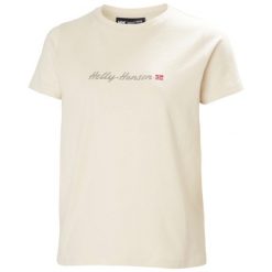 Koszulka damska Helly Hansen Core Graphic 2.0. Białe bluzki damskie Helly Hansen, bez wzorów, z bawełny, bez kołnierzyka, bez ramiączek. Za 148.40 zł.