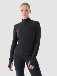 4F Bluza treningowa slim szybkoschnąca damska - szara L. Szare bluzy damskie 4F, l, bez wzorów, z dzianiny, sportowe, bez ramiączek, bez kaptura. W wyprzedaży za 99.99 zł.