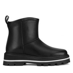 Botki GINO ROSSI. Czarne botki damskie Gino Rossi, bez wzorów, bez obcasa, na płaskiej podeszwie, bez zapięcia. Za 439.99 zł.