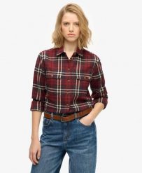 Superdry Koszula Lumberjack Check Flannel Frontier Check Red. Czerwone koszule damskie Superdry, bez wzorów, z bawełny, vintage, bez kołnierzyka, bez ramiączek. Za 271.45 zł.