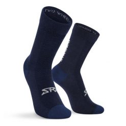 Skarpetki rowerowe z wełną merino unisex SRX Arctic S. Niebieskie skarpety męskie SIROKO, bez wzorów, z wełny. Za 84.00 zł.