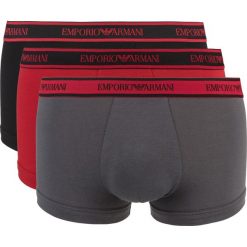 Emporio Armani 3-pack Bokserki Czarny Czerwony Szary. Czarne bokserki męskie Emporio Armani, bez wzorów, z bawełny. Za 190.95 zł.