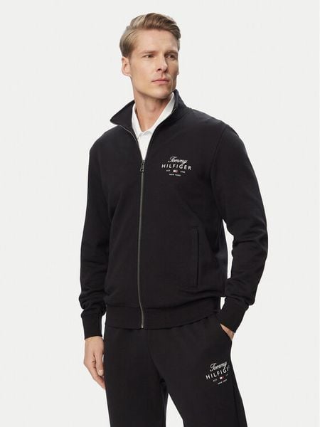 Tommy Hilfiger Bluza Script Stack MW0MW43219 Czarny Regular Fit. Czarne bluzy męskie Tommy Hilfiger, m, bez wzorów, z bawełny, bez ramiączek, bez kaptura. Za 489.99 zł.