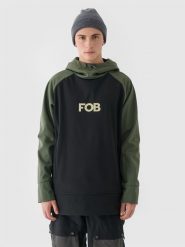 4F Długa bluza snowboardowa z softshellu membrana 5000 męska - czarna 3XL. Czarne bluzy sportowe męskie 4F, na zimę, m, bez wzorów, z dzianiny, z kapturem, narciarskie. Za 399.99 zł.