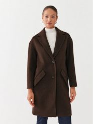 Guess Płaszcz wełniany Elly W2BL0H WEWU0 Brązowy Relaxed Fit. Brązowe płaszcze damskie Guess, na zimę, xxl, z aplikacjami, z syntetyku, bez kołnierzyka, bez kaptura. Za 899.99 zł.
