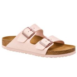 Klapki damskie Birkenstock Arizona. Czerwone klapki damskie Birkenstock, bez wzorów, z materiału, bez obcasa, bez zapięcia. Za 287.00 zł.