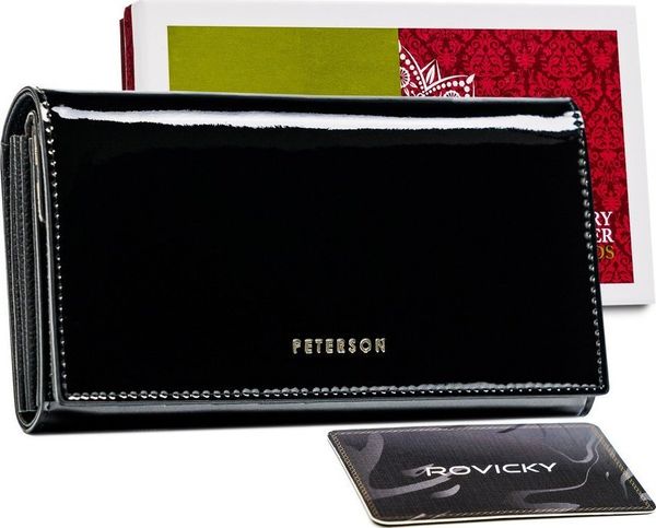 Peterson Czarny portfel damski skórzany z akcentem Peterson NoSize. Czarne portfele damskie Peterson. Za 202.86 zł.