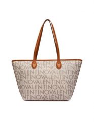 Valentino Torebka Logo VBSA1F02 Beżowy. Brązowe shopperki damskie Valentino, bez wzorów, ze skóry, bez dodatków. Za 649.99 zł.