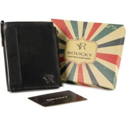 Portfel czarny retro Rovicky N1226-RHP-5432 BLACK. Czarne portfele męskie ROVICKY, bez wzorów, ze skóry. Za 81.99 zł.